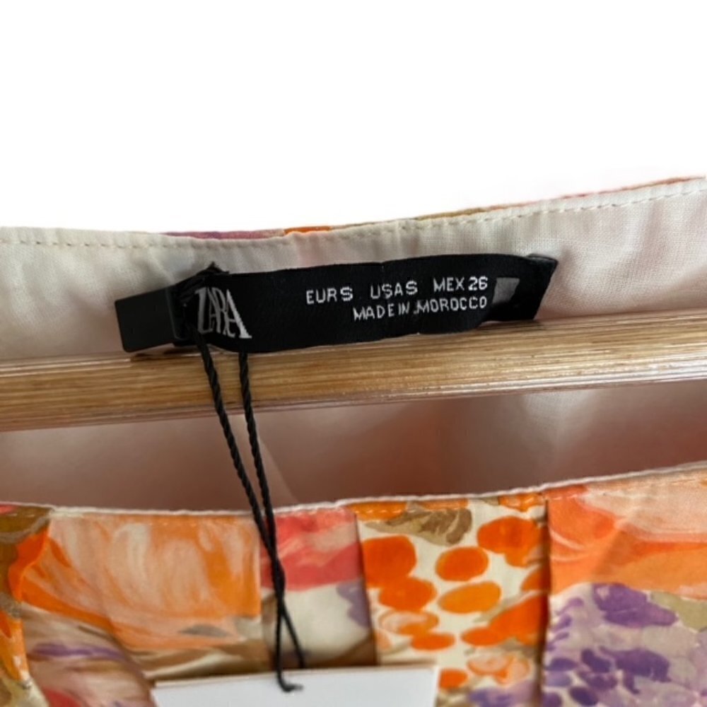 NWT Zara Floral Crop Top with Balloon Sleeves Small - Picture 3 of 5